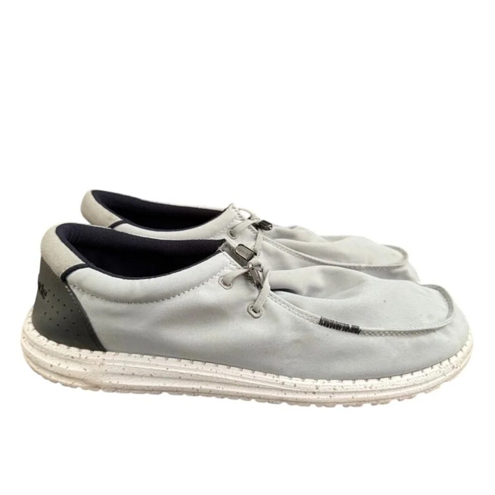Hey Dude Wally Dry Step Mesh Light Grey Slip On Loafers Mens Shoes Casual 13